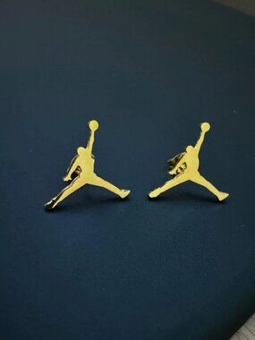 Jordan Earrings - Gold Studs - Gold Earrings - Stainless Steel - Jordan Jumpman